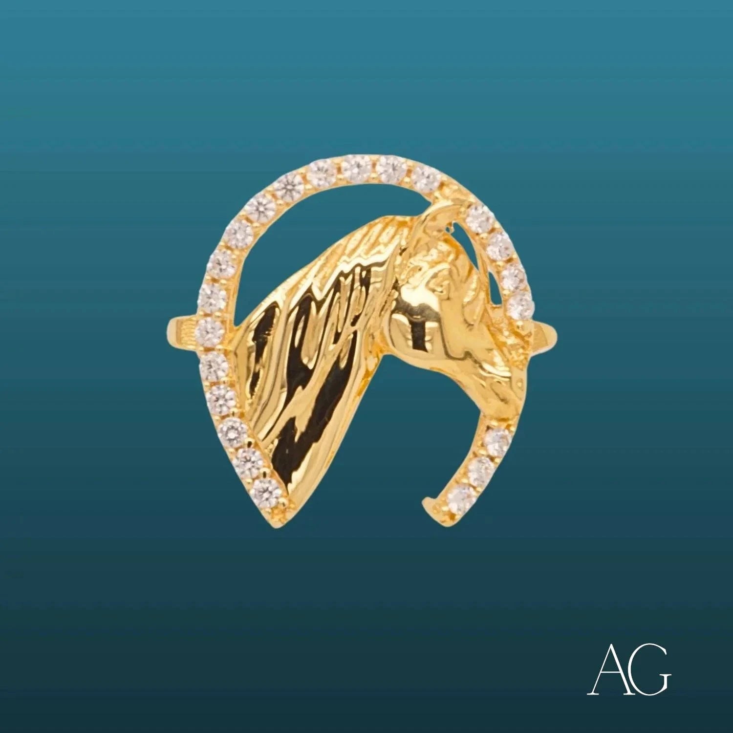 18K Gold Horse Ring for Women - Elegant Equestrian Jewelry Gift for Horse Lovers - Perfect for Birthdays, Anniversaries & Special Occasions