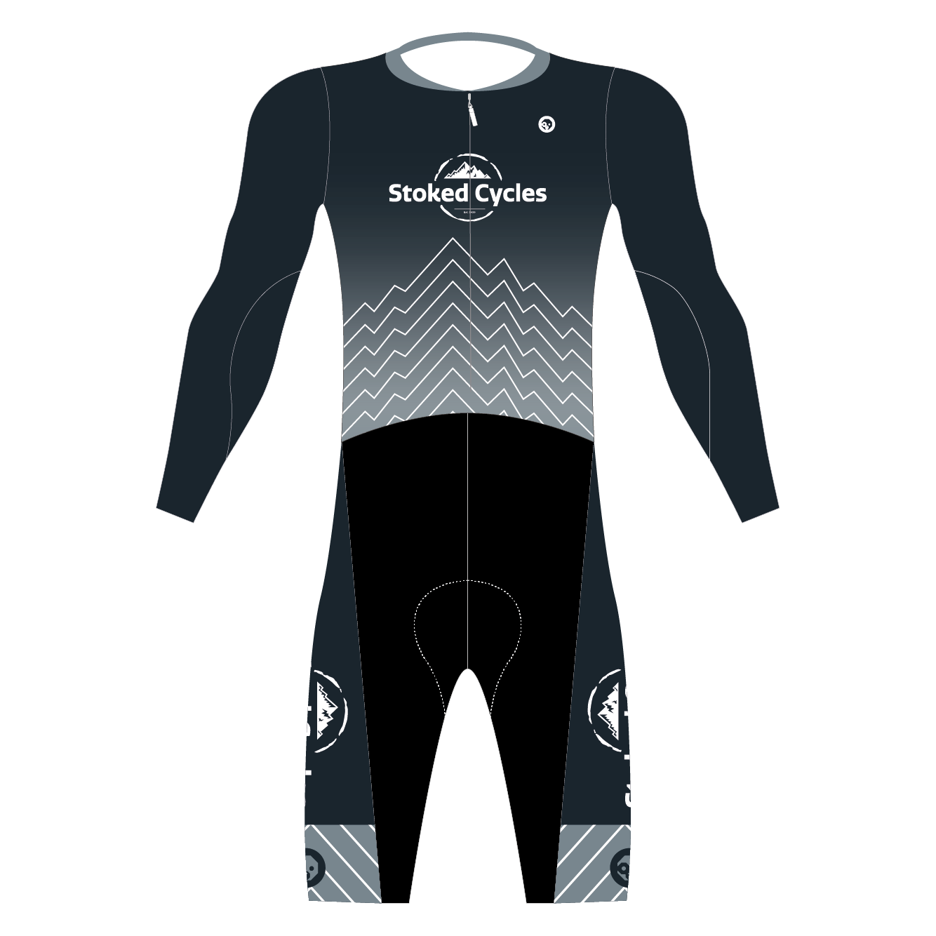 Stoked Cycles Long Sleeve Flash Suit with Number Pocket - Cycling Jersey for Men & Women - Comfortable & Breathable for Road & Mountain Biking