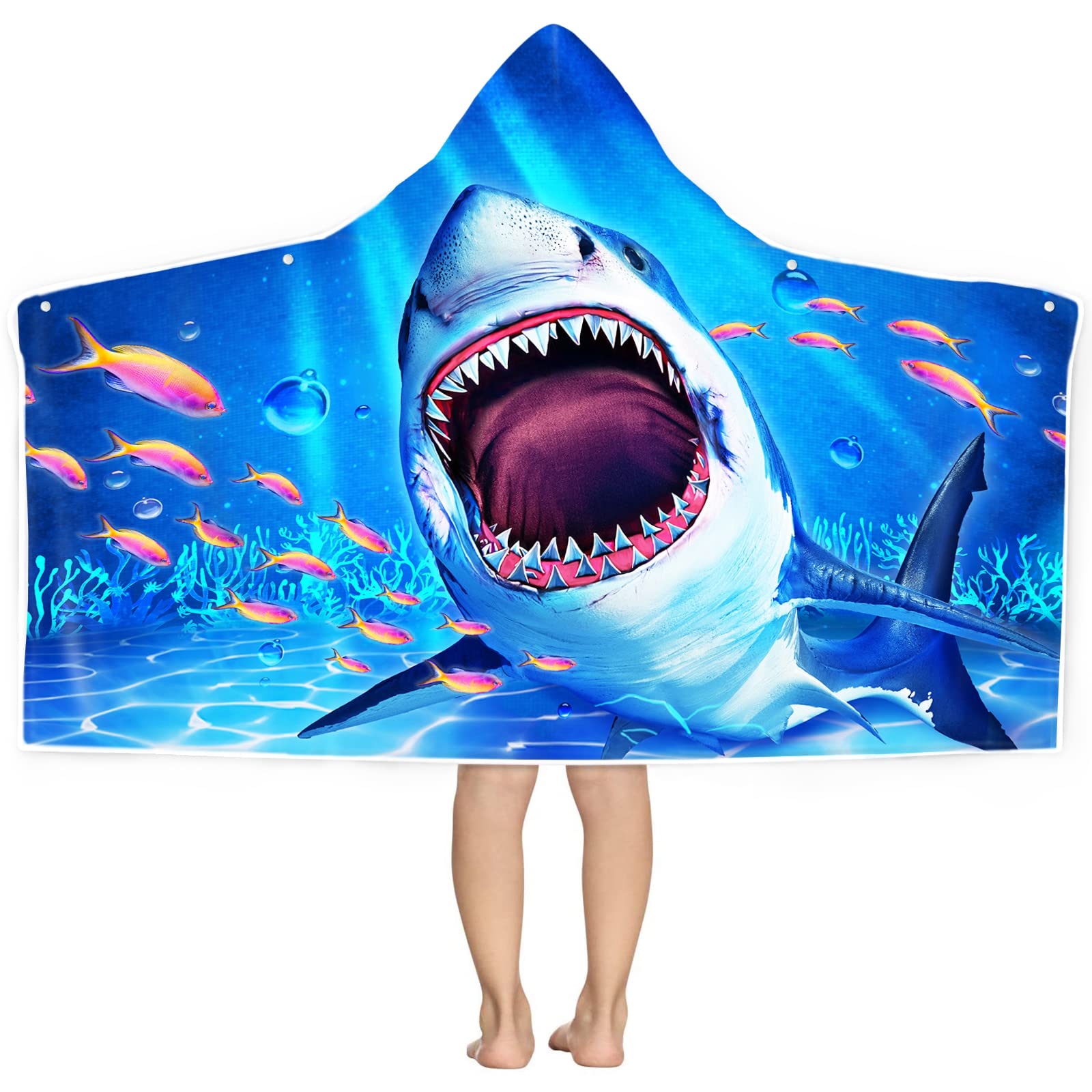Shark Hooded Beach Towel for Kids - 30