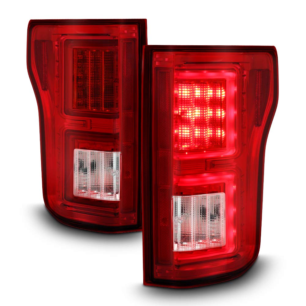 ACANII LED Tail Lights for 2018-2020 Ford F150 Pickup Truck - Red Clear Brake Lamps Set (Driver & Passenger Side) - Enhanced Visibility & Style for Night Driving & Off-Road Adventures