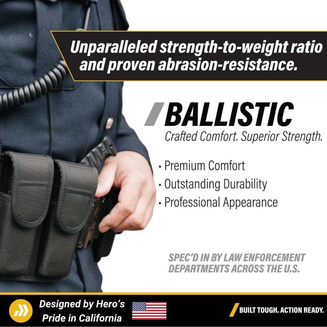 Hero's Pride Molded Ballistic Deluxe Radio Holder - Secure Nylon Duty Belt Holster for Police Radios | 180-Degree Swivel & Universal Fit (2.5