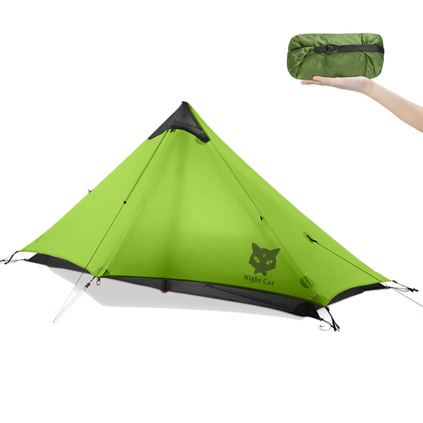 Ultralight 1-Person Backpacking Tent - 2 lbs Waterproof Hiking Shelter for Professional Backpackers & Campers (Trekking Poles Not Included) - Perfect for Solo Adventures, Mountain Climbing & Extreme Weather Camping