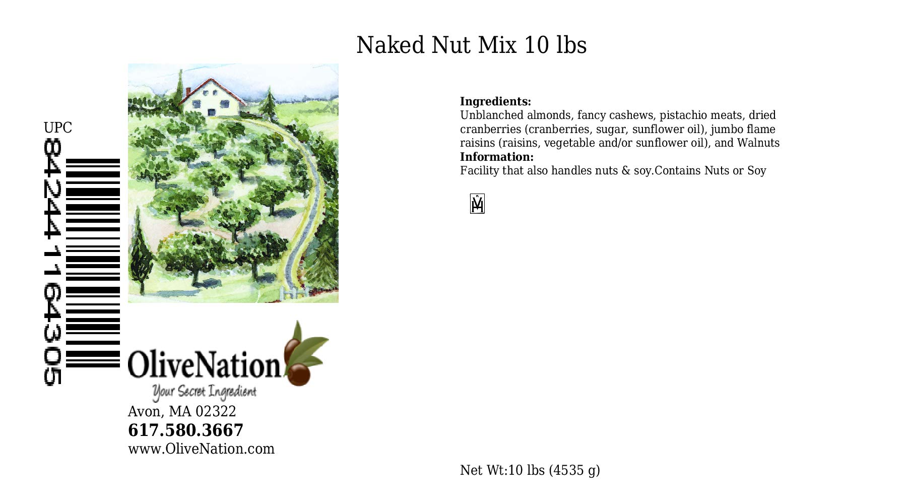 OliveNation Raw Mixed Nuts & Dried Fruit Blend - Non-GMO, Gluten Free, Kosher, Vegan Snack Mix (10 lbs) | Perfect for Healthy Snacking, Baking, Cocktail Parties & Yogurt Toppings