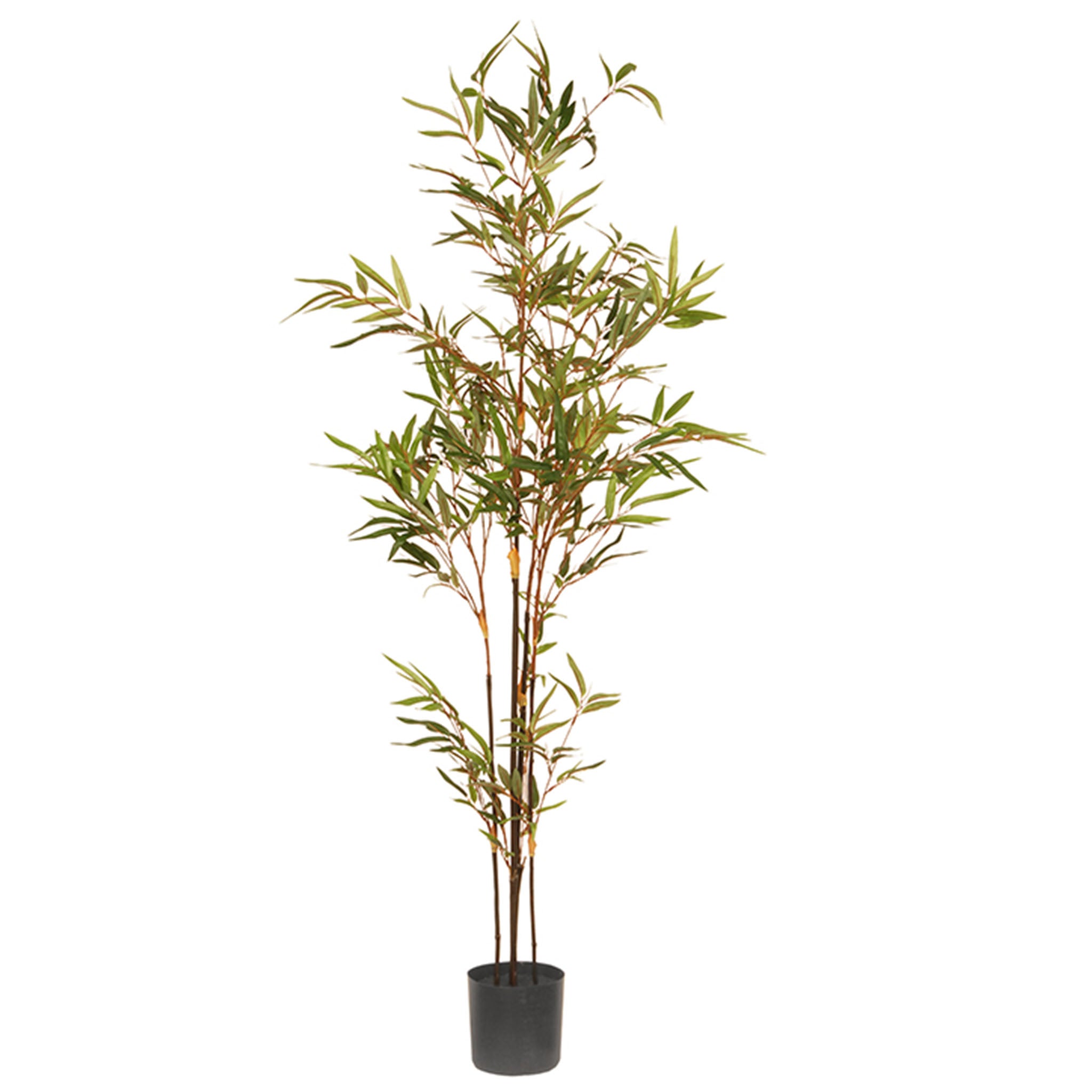 4 ft. Spring Black Bamboo Potted Tree with Realistic Leaves & Simulated Soil in Decorative Black Pot - Perfect for Home Office, Living Room Decor & Feng Shui Gifts