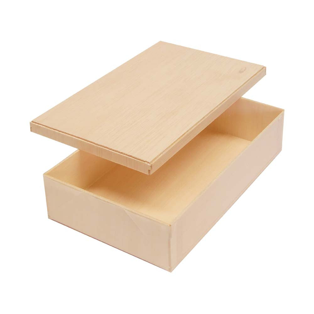 Eco-Friendly Coco Wooden Rectangular Takeout Bento Box with Lid - 6.7