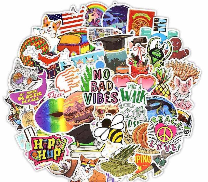 Waterproof Vinyl Stickers for Hydro Flask, Water Bottles, Laptops, Skateboards & Phone Cases - Cute Decals for Kids, Teens & Adults - Perfect for School, Travel & Personalizing Accessories