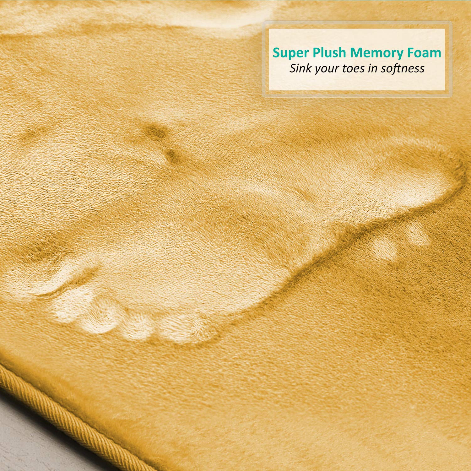 Clara Clark Memory Foam Bath Mat Set - 3 Piece Non-Slip Absorbent Velvet Bathroom Rugs (20