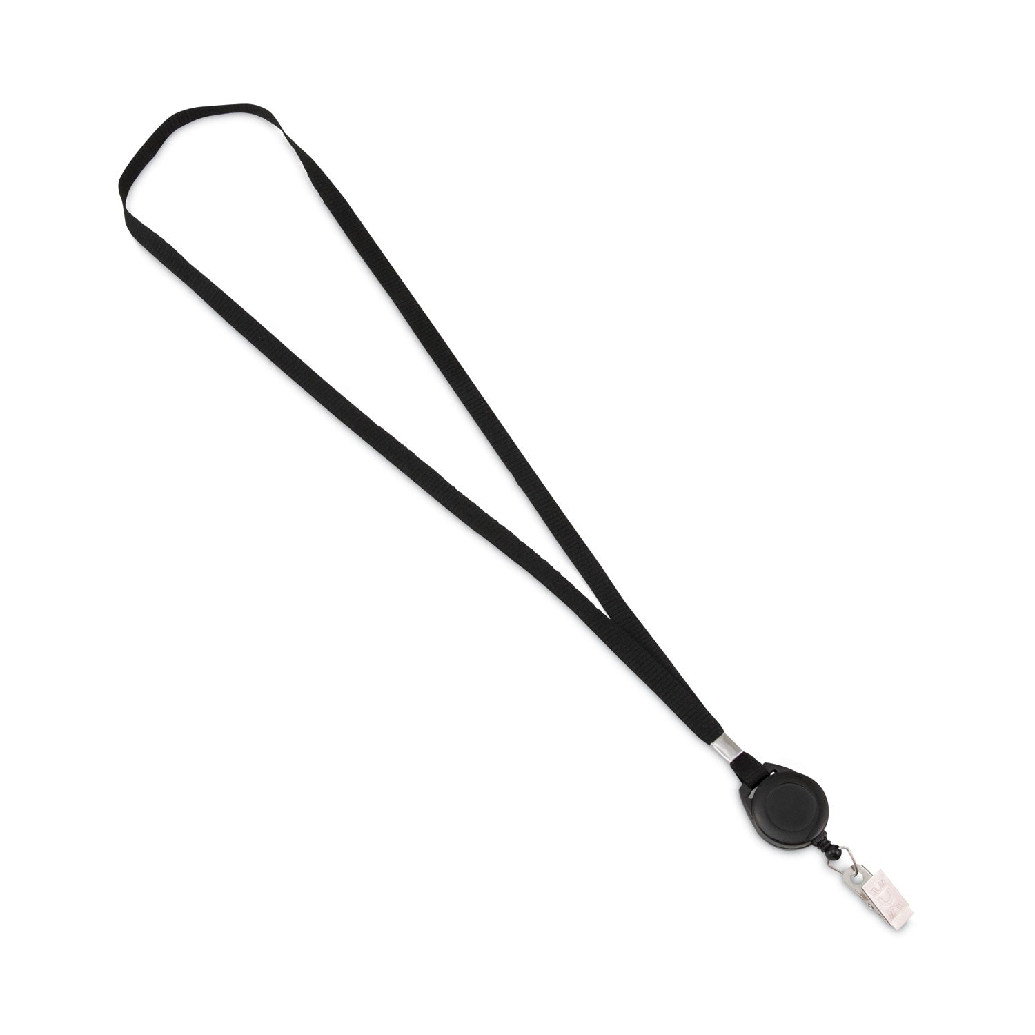 Advantus Retractable ID Badge Reels with Metal Clip, 34-Inch Black Lanyards (Pack of 12) - Perfect for Office, Events, Conventions & Security Identification