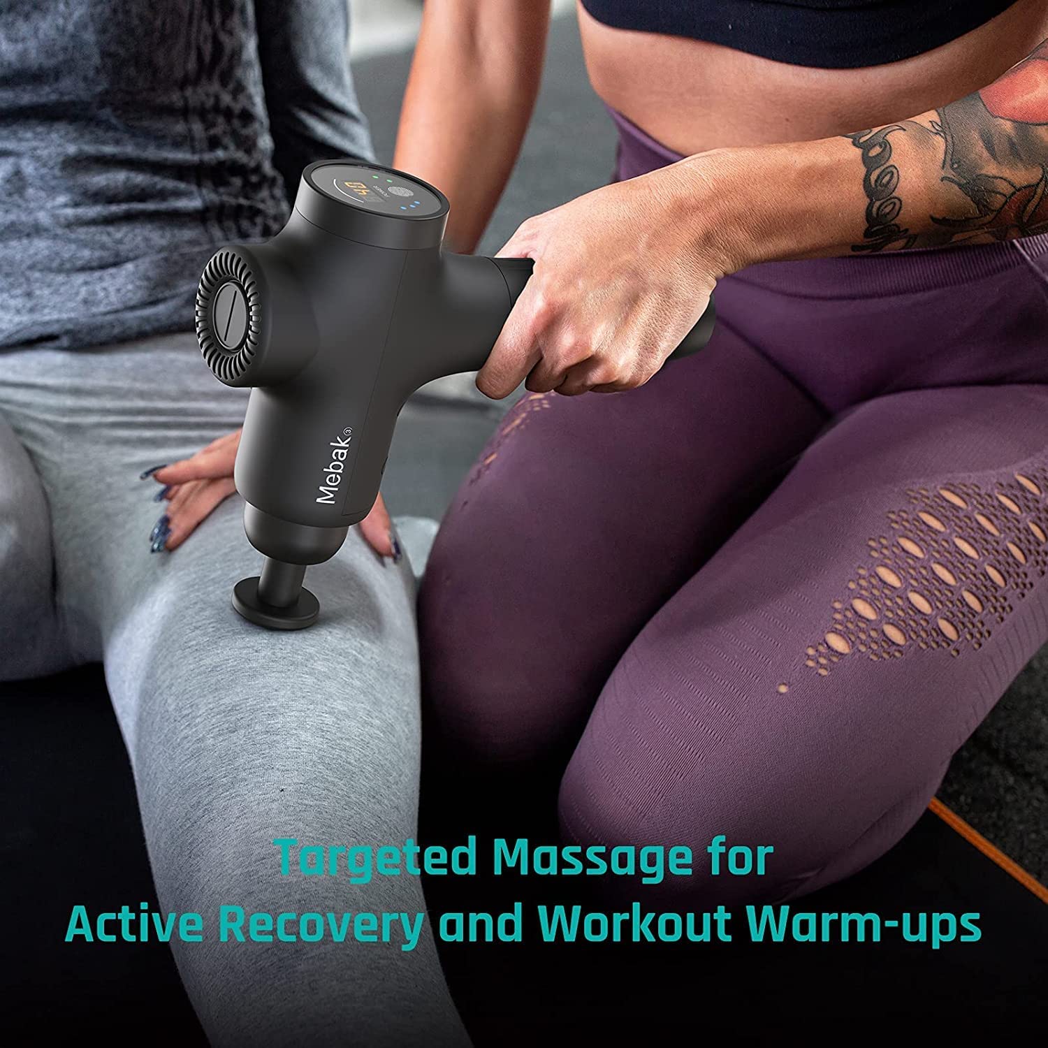 Mebak 3 Deep Tissue Massage Gun - Portable Electric Muscle Massager with 7 Interchangeable Heads & 5 Speed Levels, 12mm Amplitude, Ultra Quiet for Pain Relief - Perfect for Athletes, Gym Recovery & Home Relaxation