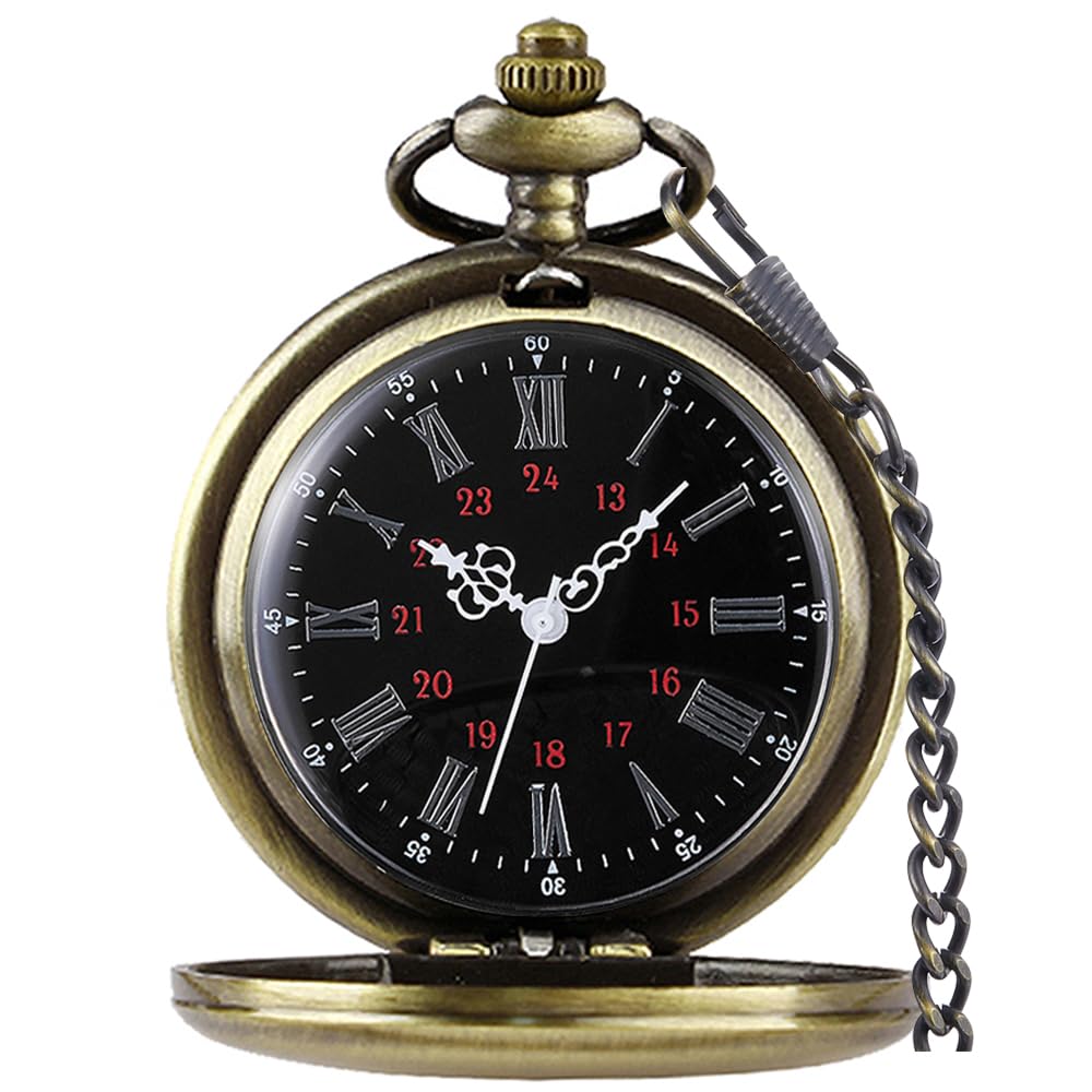 Customizable Smooth Pocket Watch for Men - Personalized Engraved Pocket Watch with Chain - Unique Father's Day Gift Idea - Perfect for Weddings, Anniversaries & Special Occasions