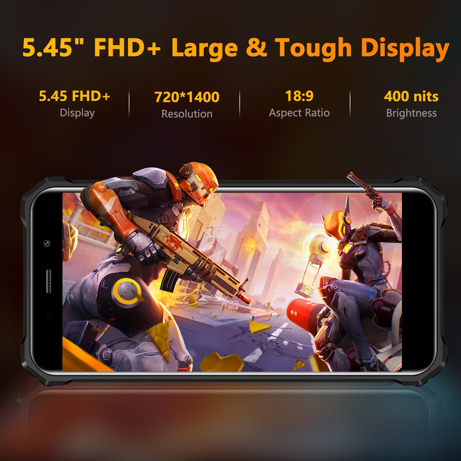 FOSSIBOT F101P Rugged Smartphone - Android 13, 7GB RAM + 64GB ROM (Expandable to 1TB), 10600mAh Battery, 5.45