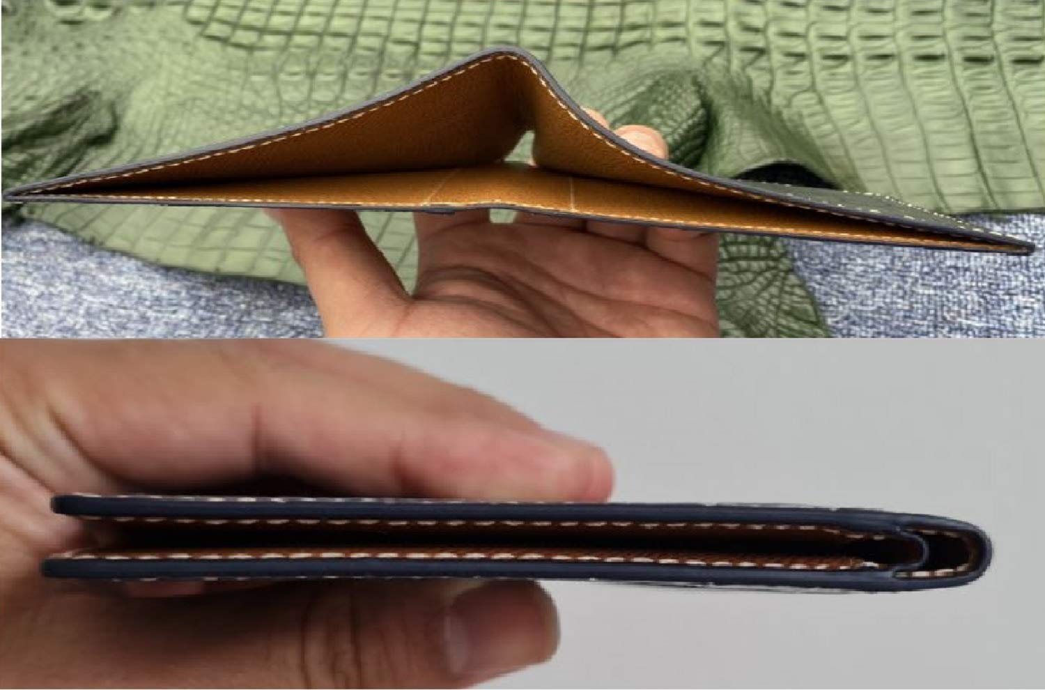 HATA Men's Genuine Alligator Bifold Leather Wallet - Crocodile Belly Hornback RFID Blocking Handmade Wallet for Men - Perfect Gift for Dad, Husband, Son & Teacher - Ideal for Everyday Use, Business & Travel