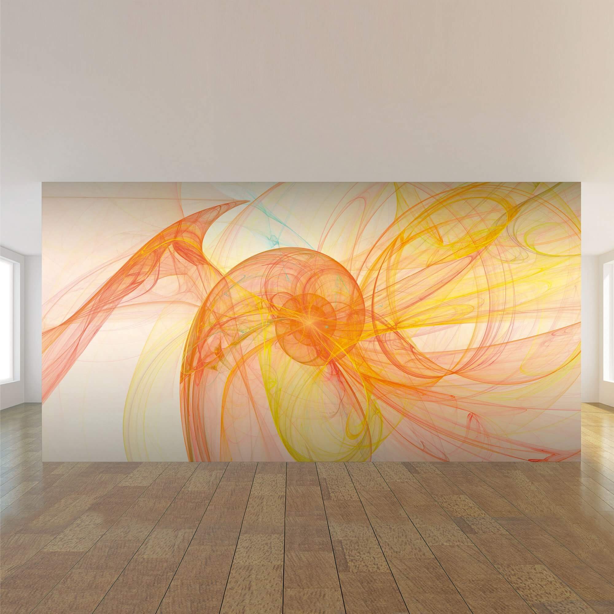 Orange Abstract Peel and Stick Removable Wallpaper Mural 6776 - Self-Adhesive Wall Art for Bedroom, Living Room, Office & Nursery Decor