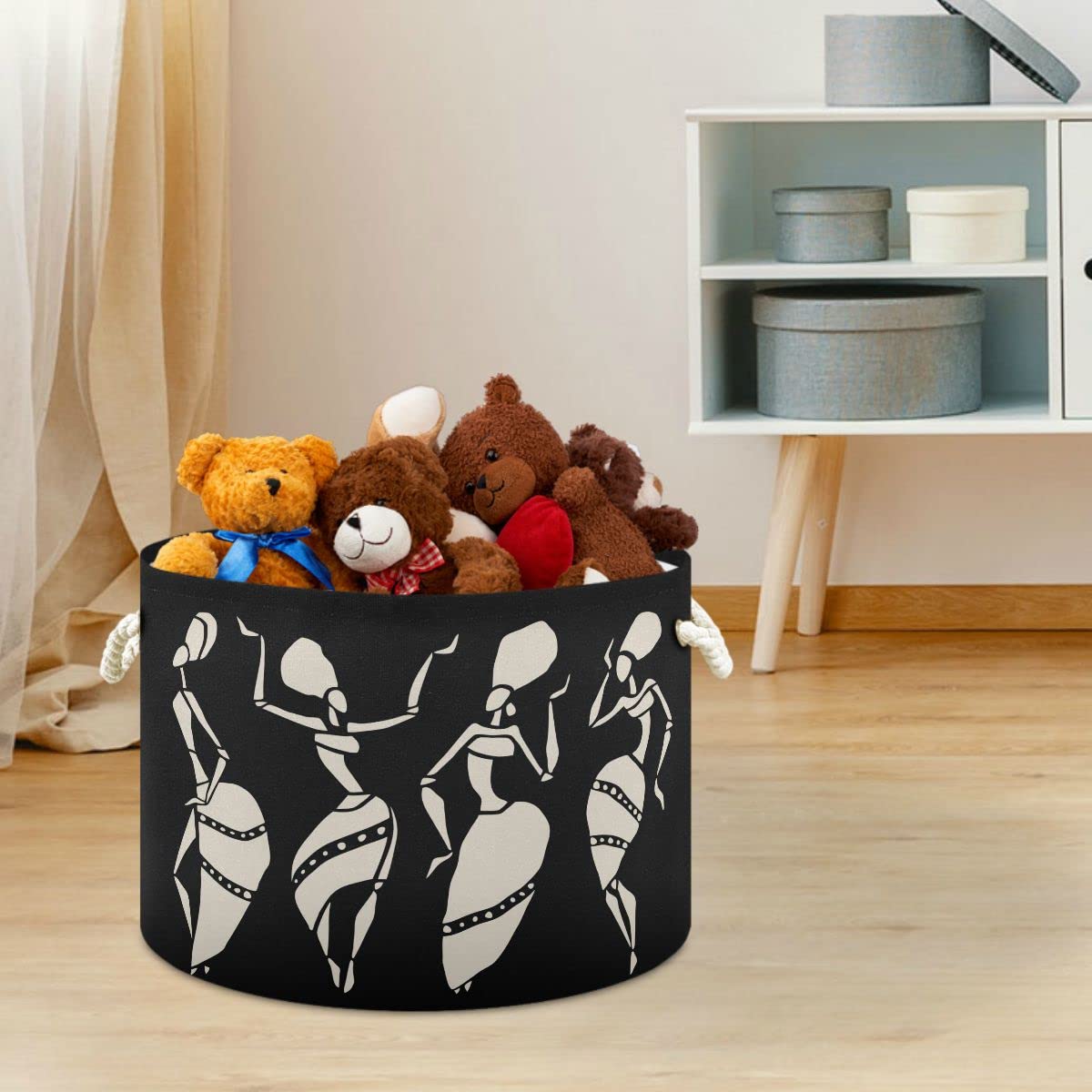 African Dancing Woman Large Storage Basket - Kids Toy Organizer, Nursery Laundry Hamper for Clothes, Books & Home Decor | Perfect for Playrooms, Bedrooms & Living Room Organization