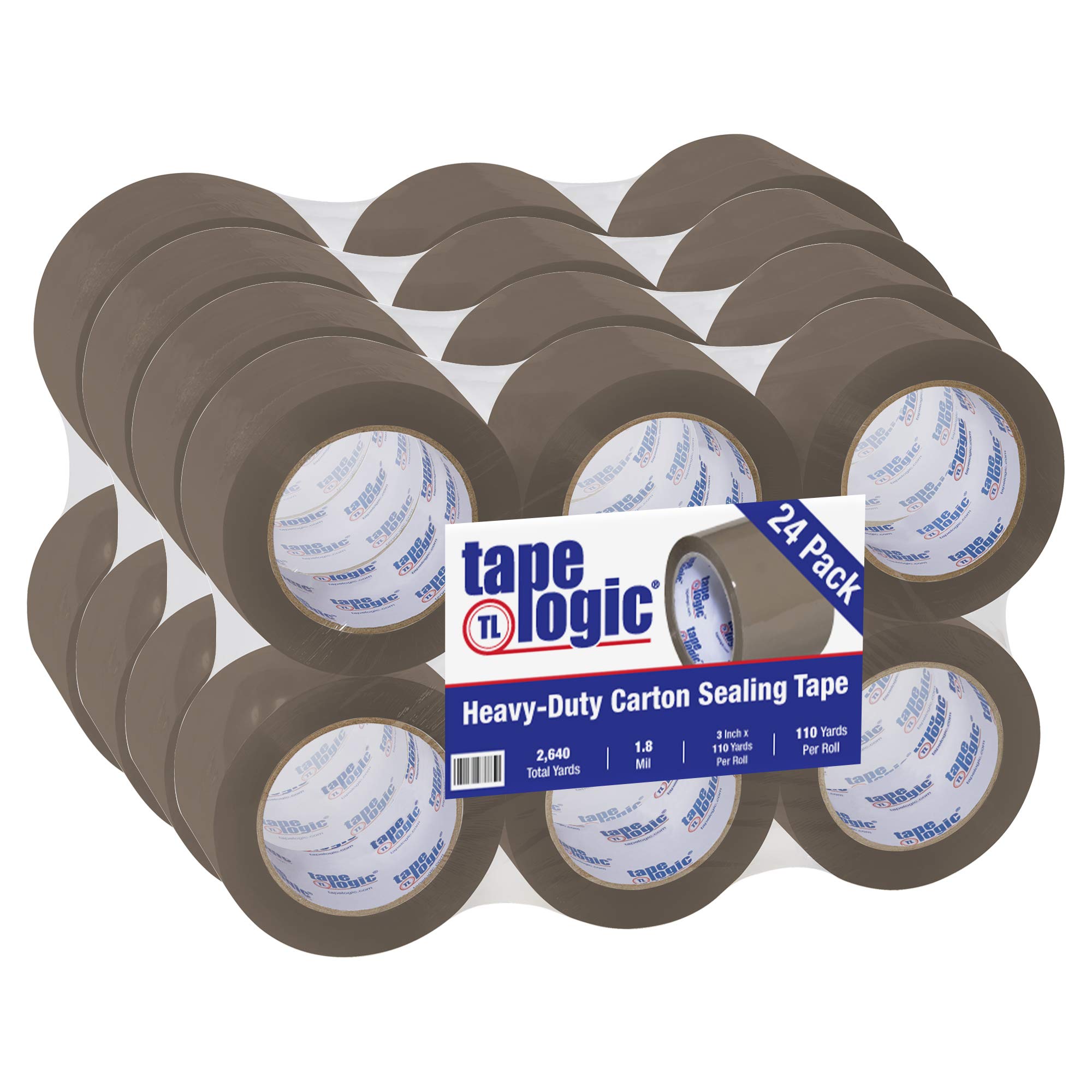 Tape Logic 3 Inch x 110 Yards Tan Acrylic Packing Tape, 1.8 Mil Thick, 24 Rolls Bulk Pack - Heavy Duty Shipping, Moving & Packaging Tape for Home, Office & Warehouse Use
