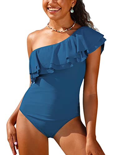 Double Big Ruffles Aquamarine Blue