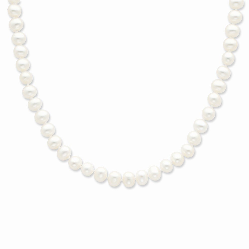 925 Sterling Silver 6-7mm White Freshwater Cultured Pearl Necklace for Women - Elegant Jewelry Gift for Wedding, Anniversary & Special Occasions