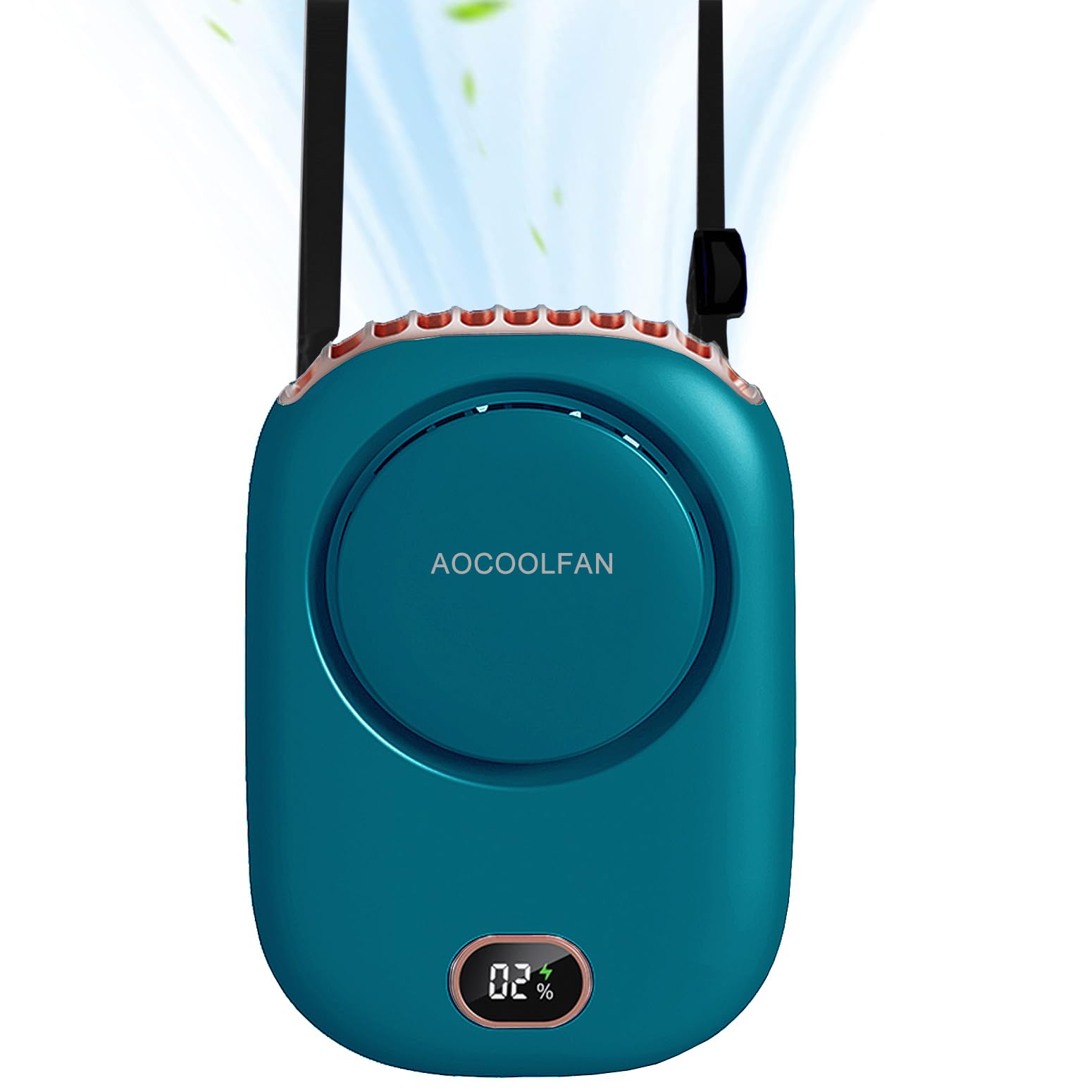 Portable Neck Fan - USB Rechargeable Personal Cooling Fan with 3 Speed Settings for Women, Men, Kids - Lightweight Hands-Free Design for Travel, Office, Home & Outdoor Use (Blue) | Stay Cool During Summer, Workouts & Daily Activities