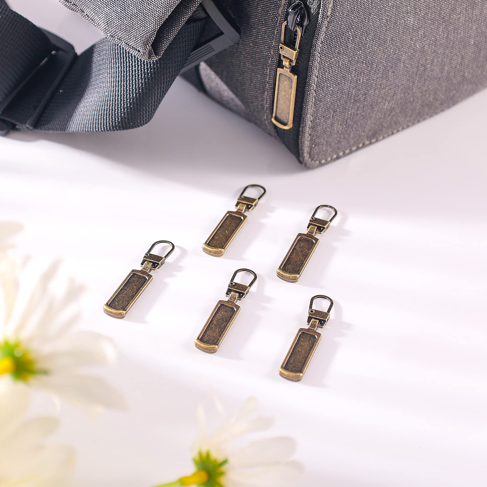 LUTER 8-Piece Bronze Metal Zipper Pull Replacement Set - Compatible with Jackets, Bags, Luggage & Outdoor Gear - Durable Zipper Accessories for Easy Grip & Style Upgrade