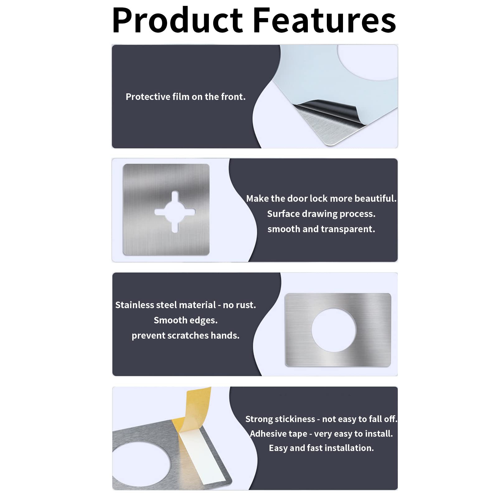 LOIYLLEN Stainless Steel Door Reinforcement Plate & Lock Repair Bracket - Secure & Fix Loose Door Knobs - Easy Installation (2 Pack) - Ideal for Home Security & Door Maintenance