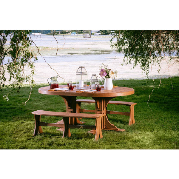 Poly 4ft x 6ft Oval Bar Height Table - Durable Outdoor & Indoor Dining Table for Patio, Restaurant, or Event Venue