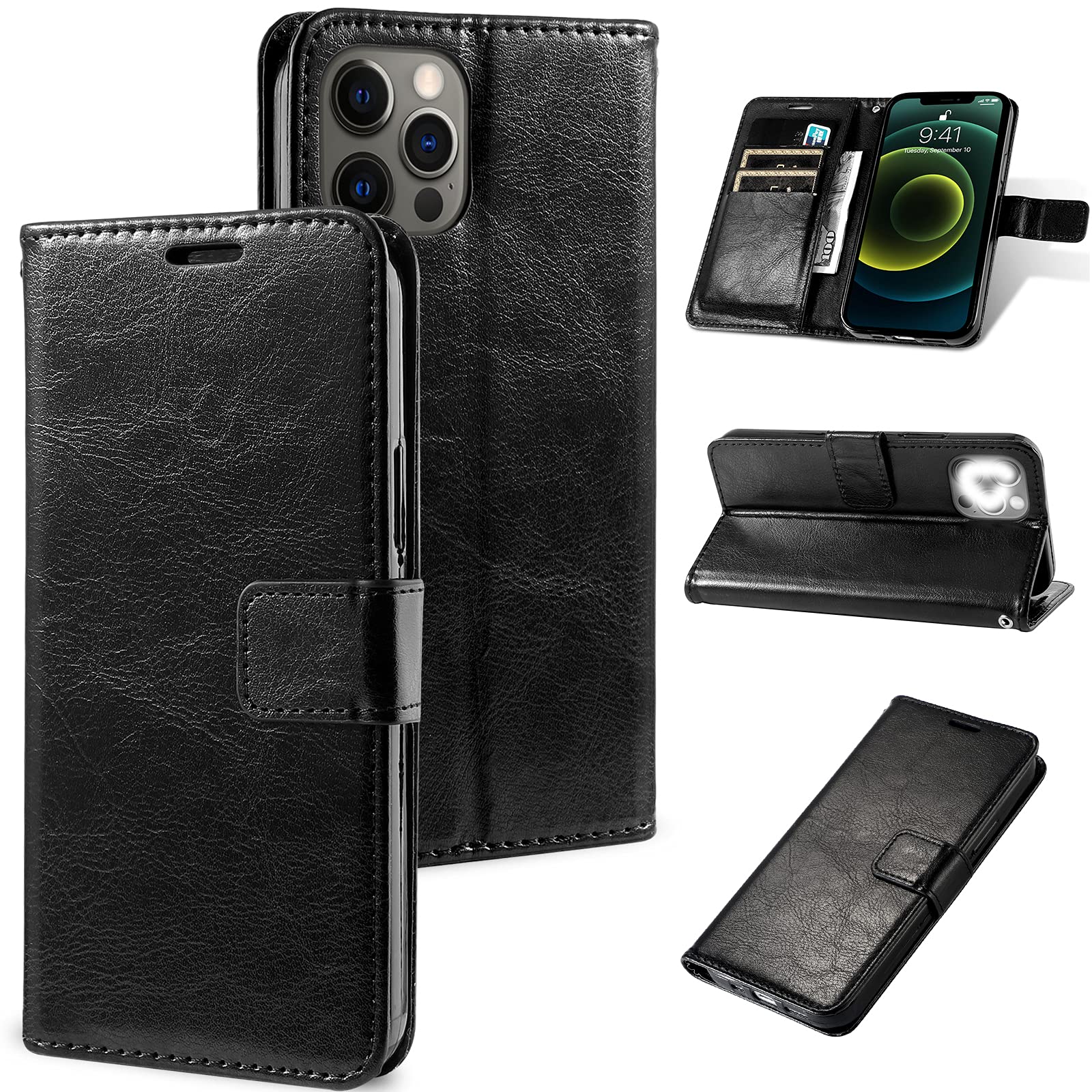 Premium iPhone 13 Pro Max Wallet Case with RFID Blocking Credit Card Slots - Slim Protective Phone Cover Compatible with 2021 6.7