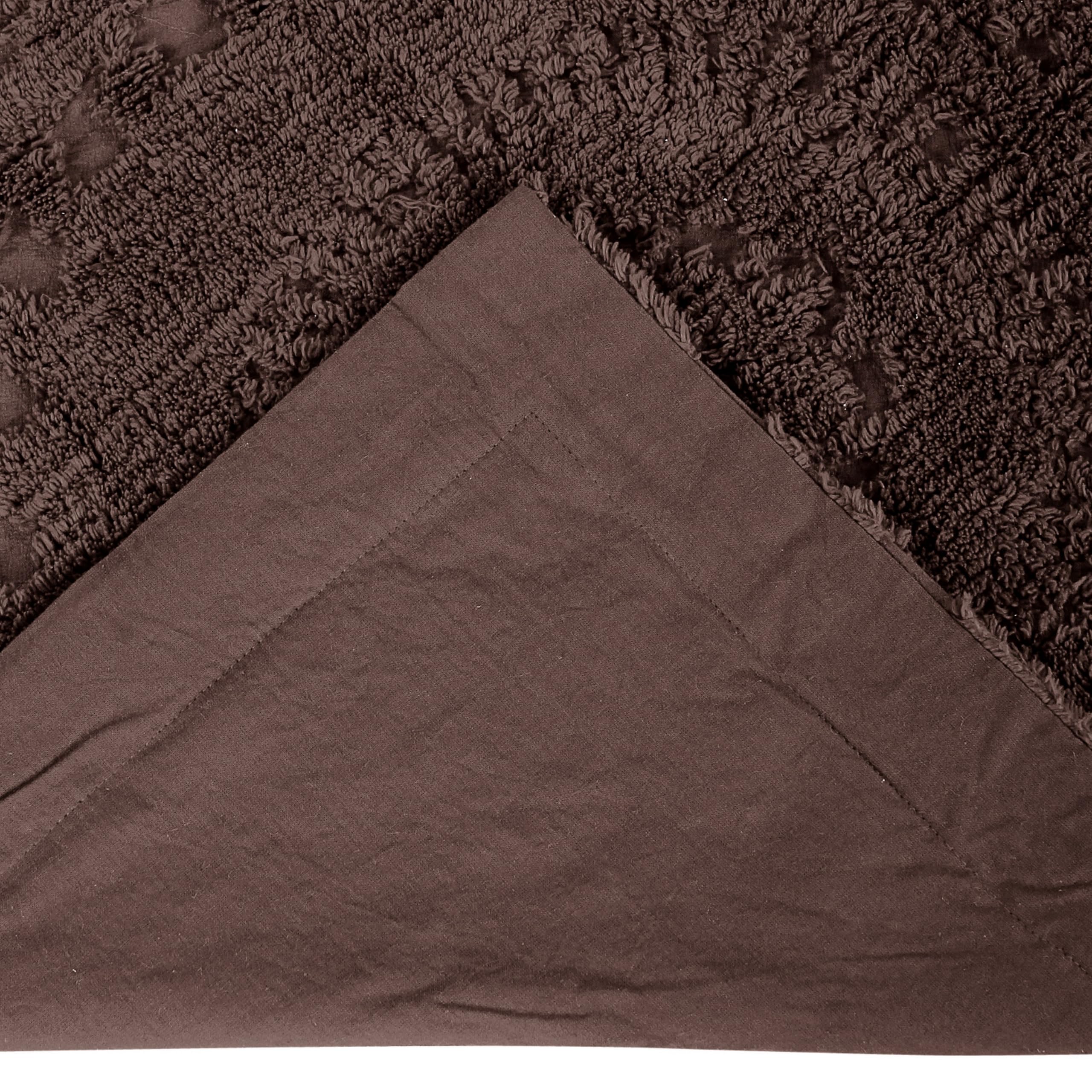 Better Trends Chenille Bedspread Set 3 Pieces - 100% Cotton Full/Double Size Chocolate Brown Medallion Pattern Bedding with 2 Standard Shams | Luxurious Soft Feel, All-Season Comfort, Machine Washable | Perfect for Master Bedroom, Guest Room & Cozy Home Decor (Rio Collection)