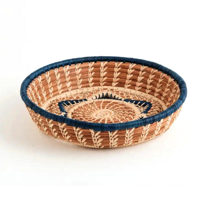 Handwoven Florinda Pine Needle Basket - Natural Rustic Home Decor for Wall Hanging, Table Centerpiece & Gift Giving - Perfect for Boho, Farmhouse & Coastal Style Decorating