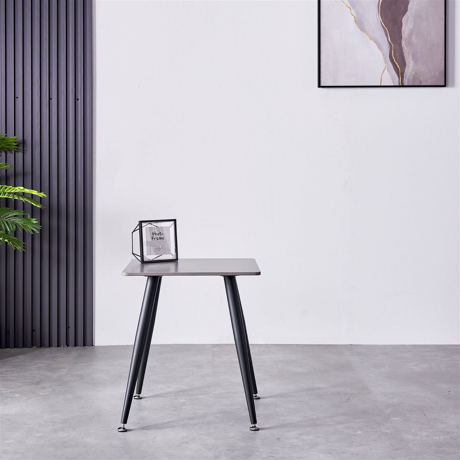 Criterionâ¢ Modern Grey Sintered Stone End Table with Sturdy Metal Legs - Perfect for Living Room, Bedroom or Office Side Table