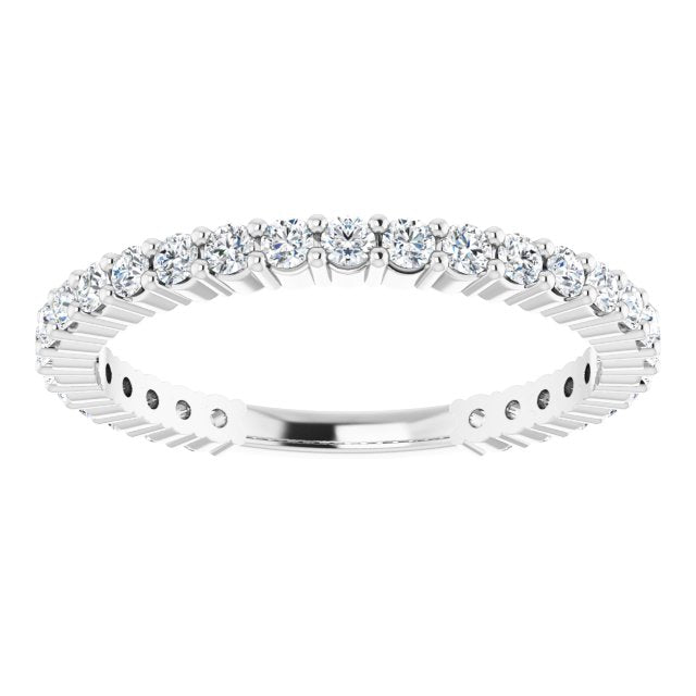 0.50 Carat Round Cut Diamond Wedding Band - Dainty Stackable Ring for Women - Perfect for Bridal, Anniversary, or Everyday Elegance