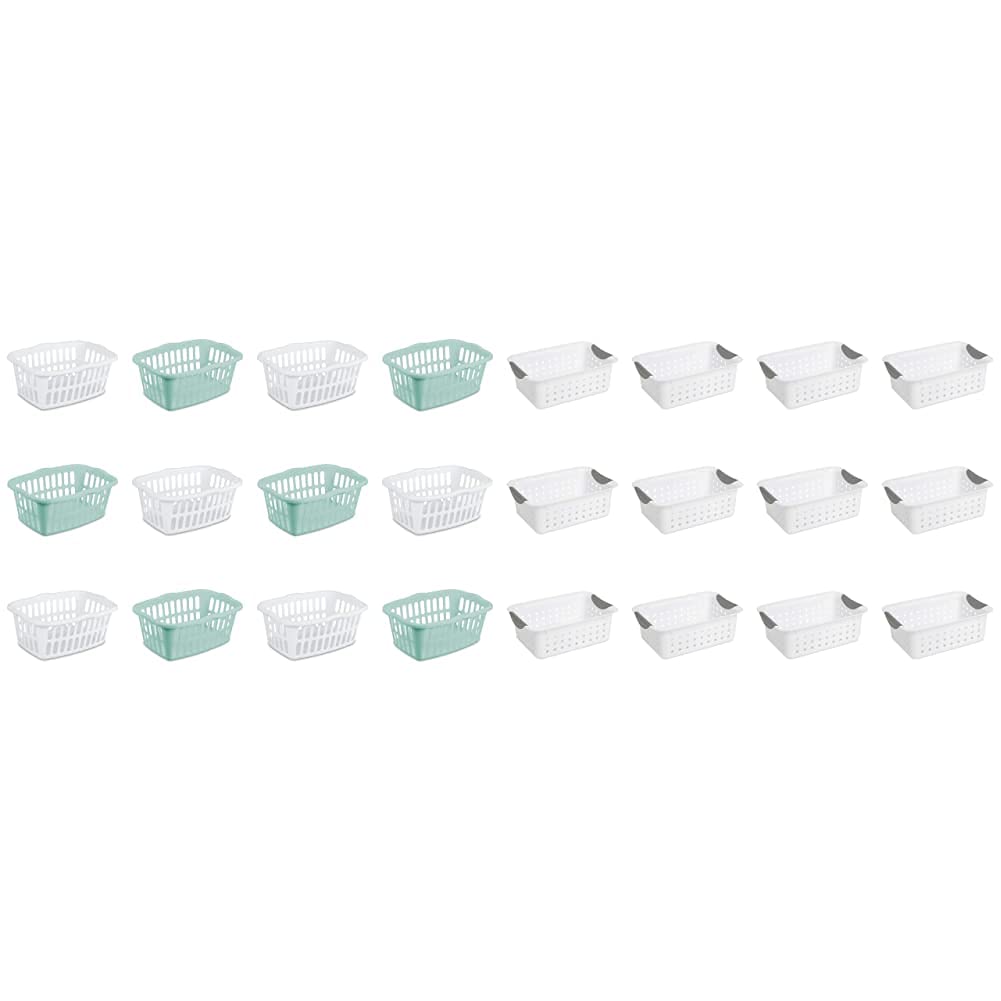 Sterilite Laundry Basket & Storage Bin Set - 12-Pack Collapsible Clothes Hampers for Home Organization - Perfect for Laundry Room, Closet, Dorm & Kids' Toy Storage