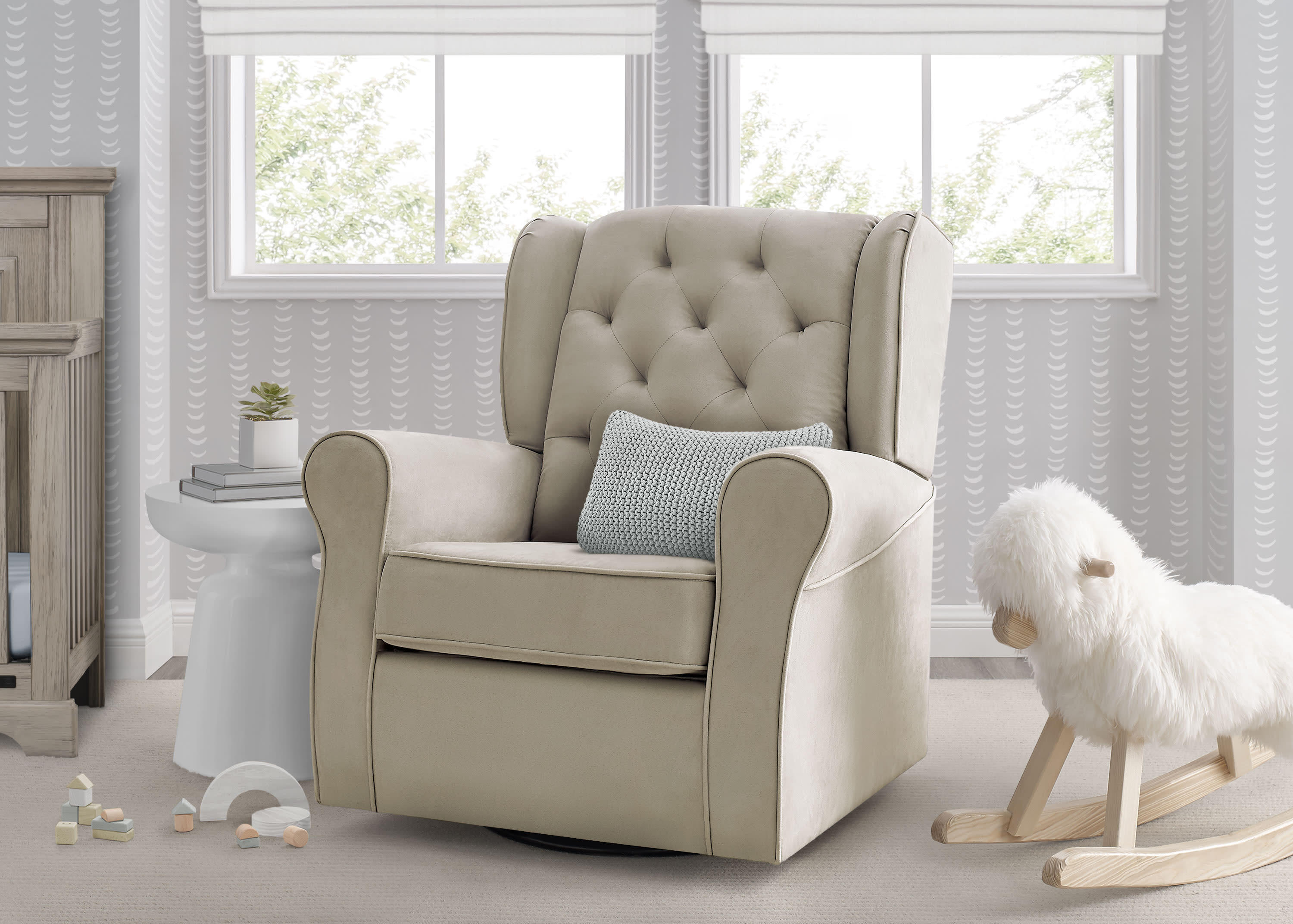 Emerson Nursery Glider Swivel Rocker Chair - Comfortable Baby Rocking Chair for Nursing, Feeding & Bonding - Perfect for Nursery, Bedroom & Breastfeeding Room