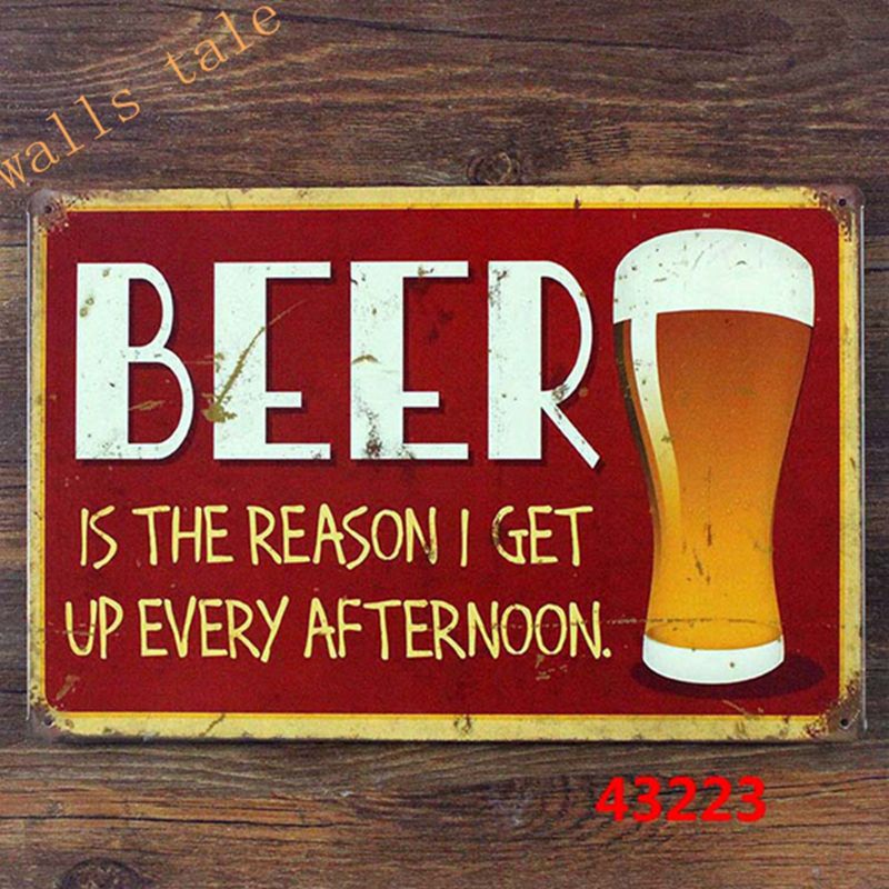 Funny Beer Tin Sign - Vintage Bar Pub Wall Art Decor for Home, Man Cave & Office - Perfect for Brewery, Tavern & Game Room Decorations