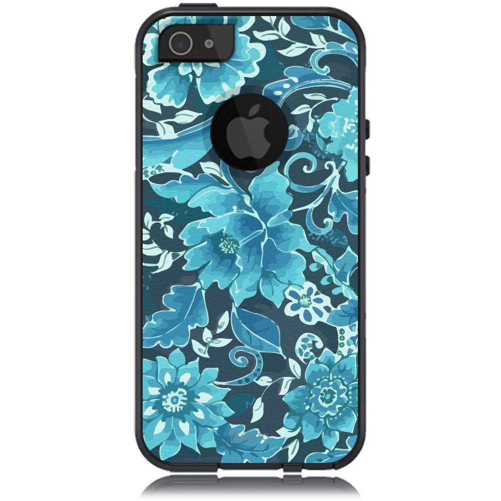 Premium iPhone 5/5S/SE Case - Slim Hybrid Commuter Cover with Shock-Absorbing Hard Shell & Soft Inner Layer | Floral Blue Design | Perfect for Daily Protection, Commuting & Travel
