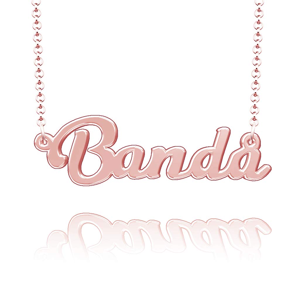 Personalized Sterling Silver Name Necklace - Custom Nameplate Jewelry for Women, Gifts for Her, Birthday, Anniversary & Special Occasions