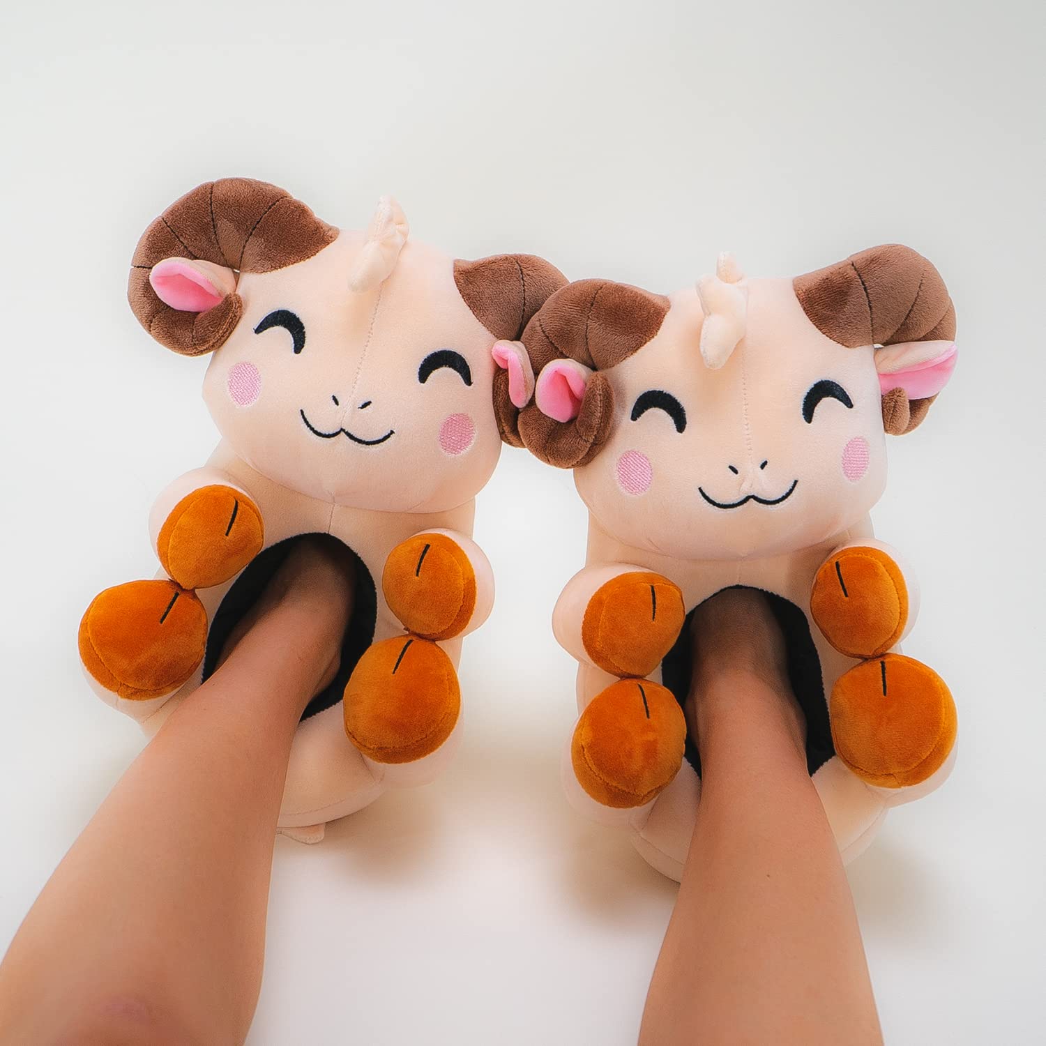 Youtooz Rammie Slippers - Breathable Soft Plush Animal House Shoes for Women & Men | Cozy Indoor/Outdoor Slippers for Home, Dorm, Lounge & Gift Giving