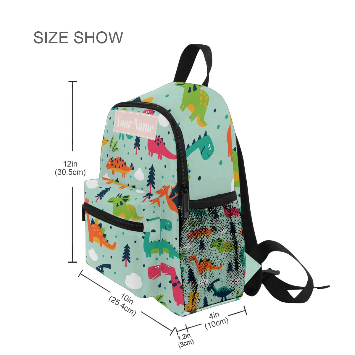 Personalized Dinosaur Preschool Backpack with Adjustable Chest Strap - Custom Name Daycare Bag for Toddlers | Perfect for School, Travel & Outdoor Adventures