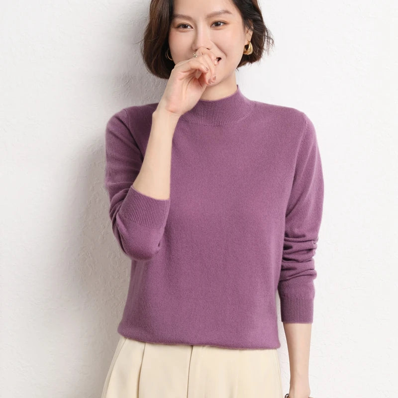 Warm Long Sleeve Pullover Sweater for Women - Cozy Knitwear for Fall & Winter - Perfect for Casual Outfits and Layering
