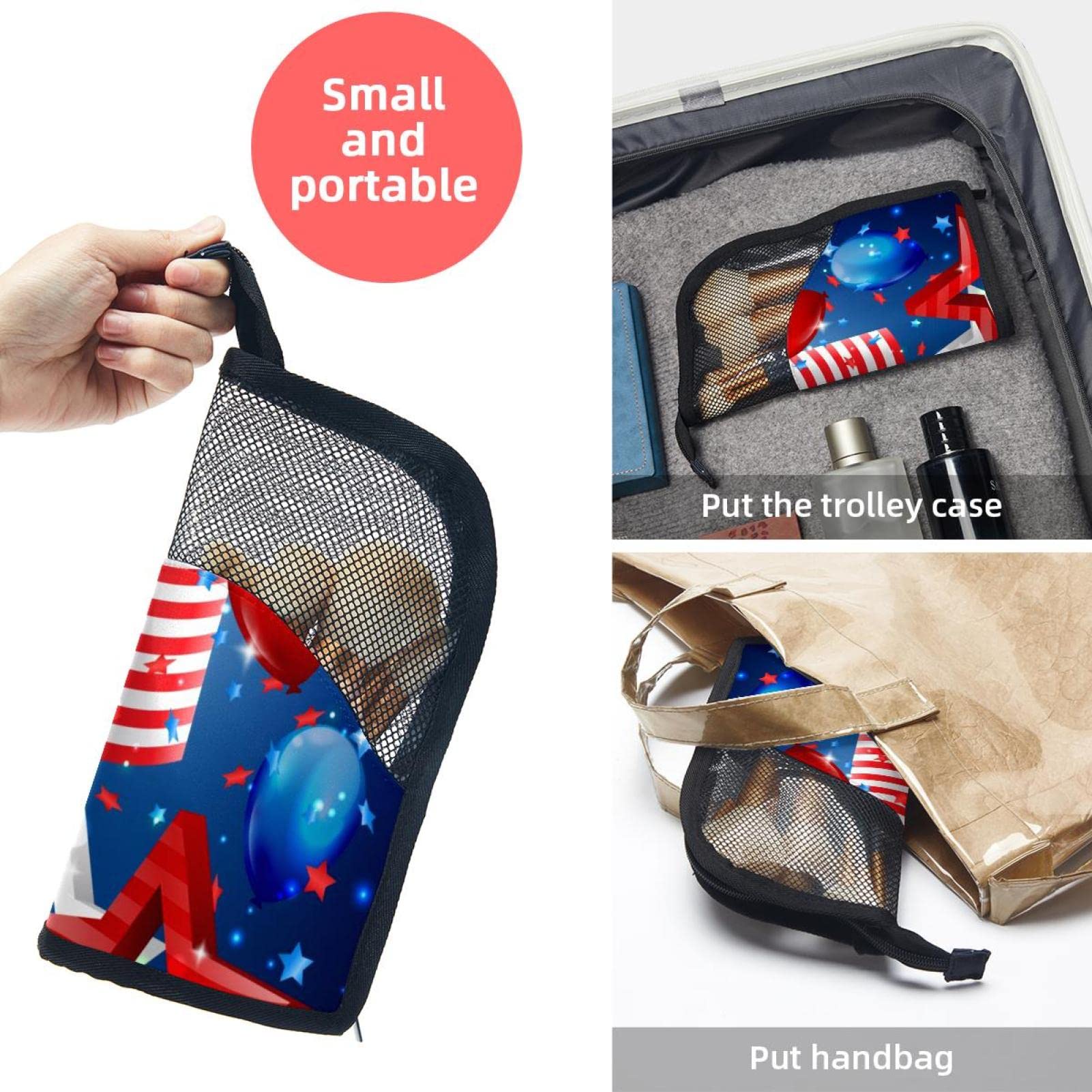12-Piece Makeup Brush Organizer Bag with Portable Case - Travel Cosmetic Brush Holder Set for Independence Day & Everyday Use - Perfect for Makeup Artists, Travel & Home Storage