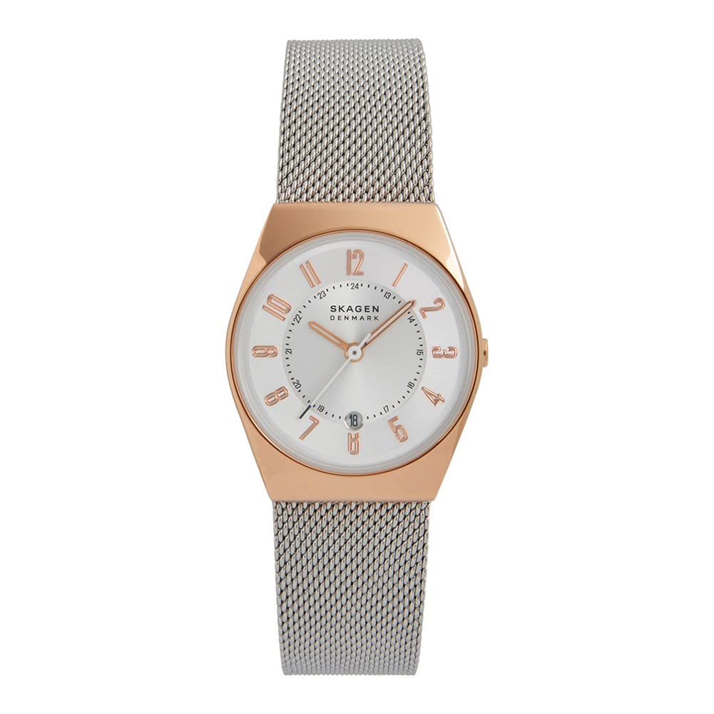 SKAGEN Grenen Women's Watch - Slim Quartz Movement, Stainless Steel or Leather Strap - Elegant Minimalist Design for Everyday Wear & Office Style
