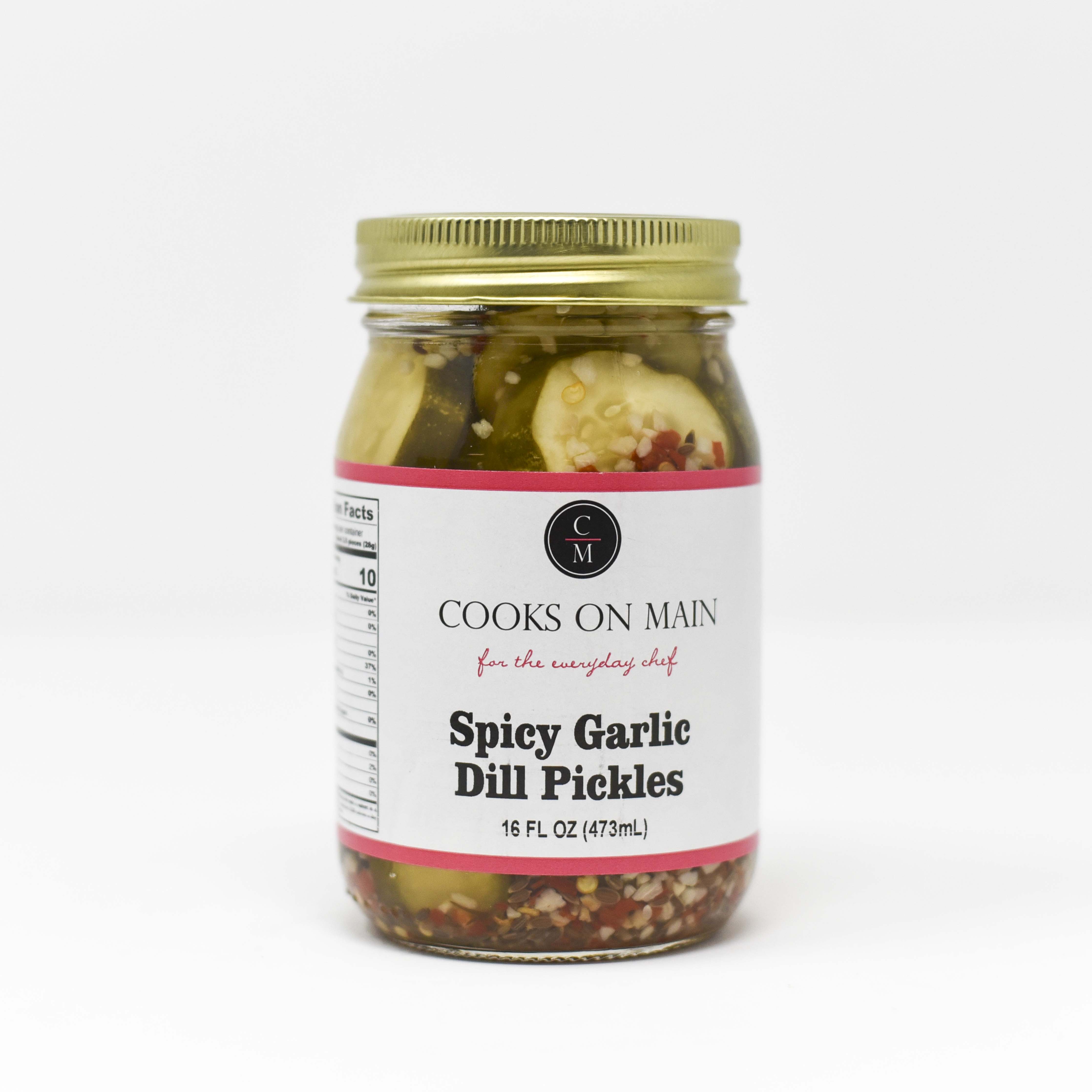 Spicy Garlic Dill Pickles - Crunchy, Tangy & Flavorful - Perfect for Burgers, Sandwiches & Snacking - 16oz Jar
