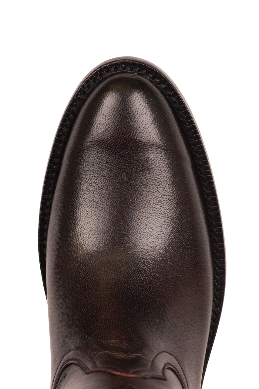 Black Jack Brush Off Goat Roper Boots in Black Cherry - Western Cowboy Boots for Men | Durable Leather Work Boots for Rodeo, Ranch & Outdoor Activities