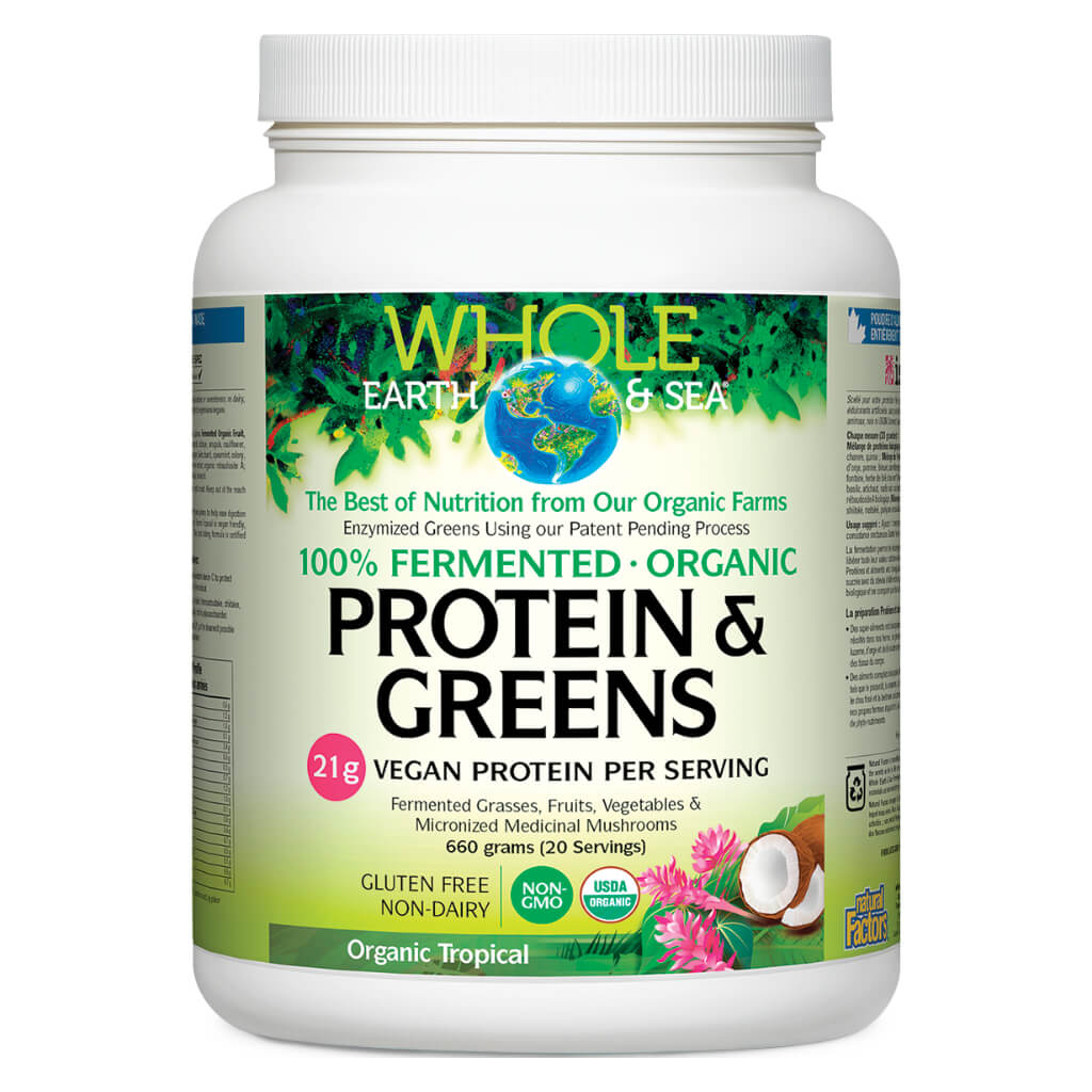 Organic Fermented Protein & Greens Powder - Plant-Based Superfood for Energy & Digestion - Perfect for Smoothies, Shakes & Post-Workout Recovery