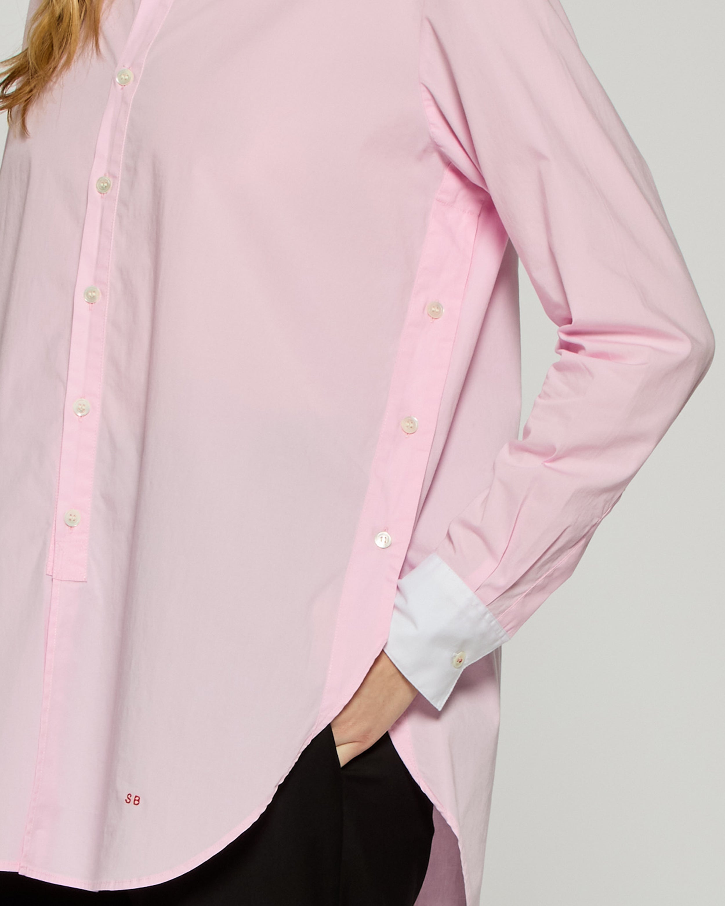 Stylish Collarless Side Opening Shirt - Pale Pink | Casual Wear, Office Outfit & Everyday Fashion