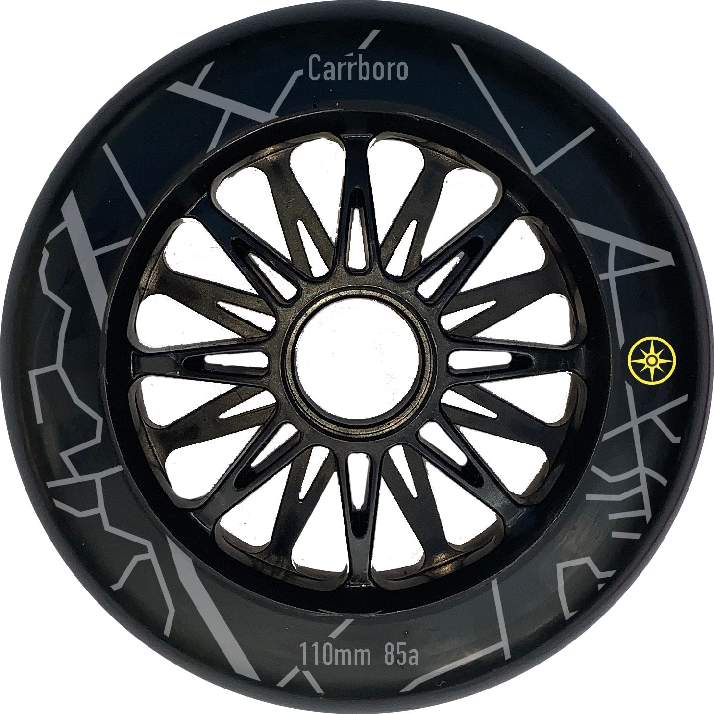 110mm Compass Carboro Inline Skate Wheels - High Performance for Speed Skating & Roller Derby - Perfect for Indoor & Outdoor Use