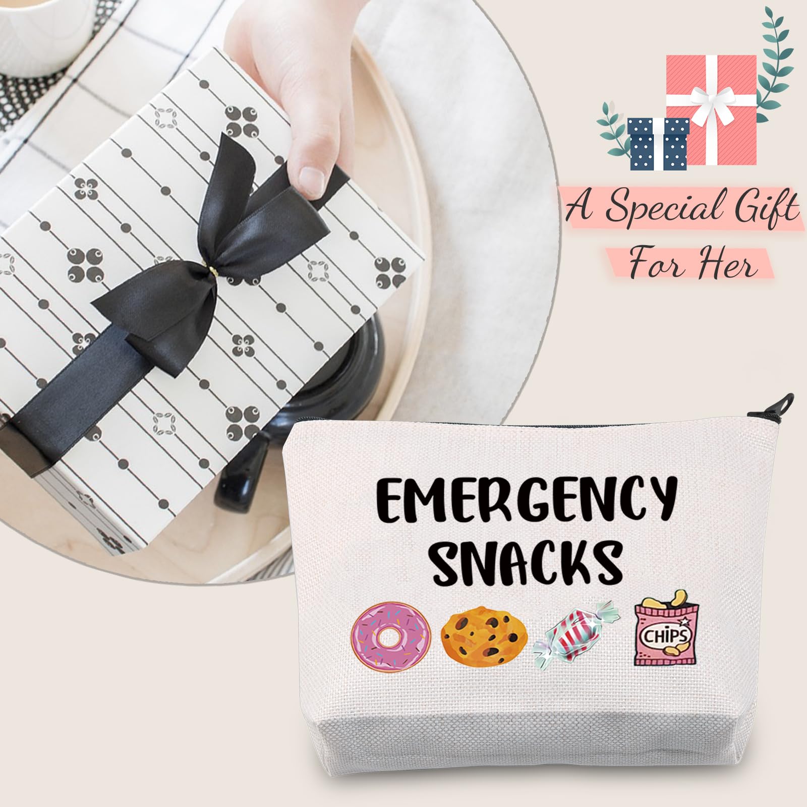 JXGZSO Food Safe Snack Storage Bag - Reusable Zipper Pouch for Emergency Snacks, Makeup & Travel Essentials - Perfect for School, Office & Outdoor Adventures