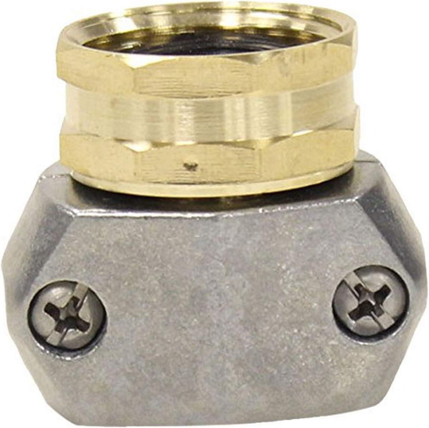 Gilmour 3/4 Inch Brass Zinc Threaded Female Clamp Coupling - Heavy Duty Hose Connector for Garden Irrigation, Plumbing & Water Systems