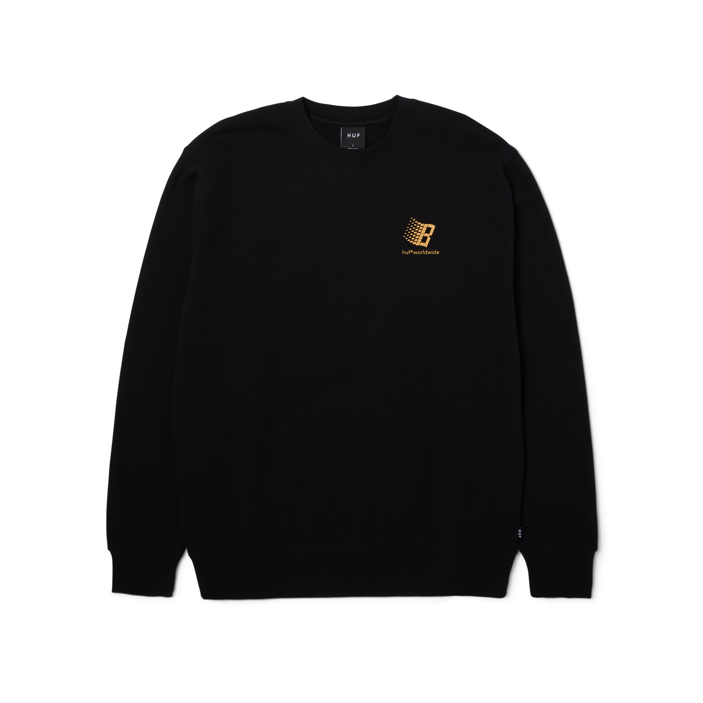HUF x Bronze 56k Black Crewneck Sweatshirt | Streetwear Fashion | Casual Wear for Men & Women | Perfect for Urban Style & Skateboarding