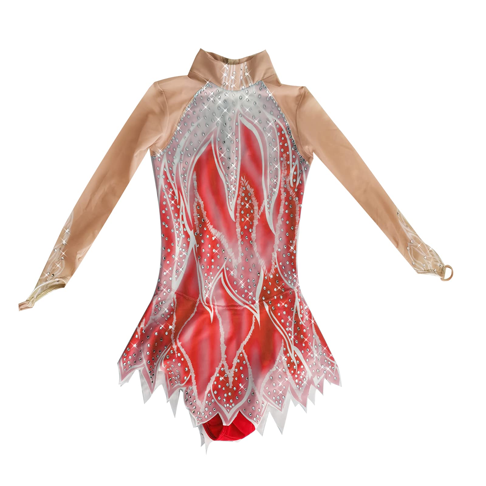 LIUHUO Girls' Figure Skating Dress - Stretchy Competition Costume for Women & Teens - Handmade Ice Skating Outfit for Performances, Shows & Ice Shows