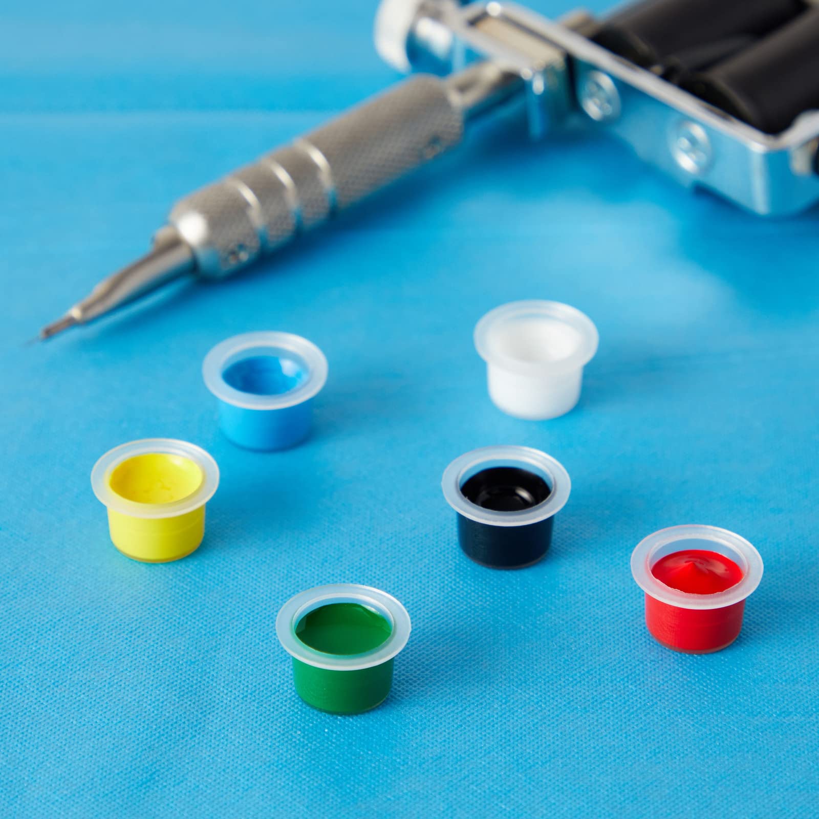 Stockroom Plus 1000 Pack Medium Disposable Tattoo Ink Caps (17mm) - Pigment Cups for Microblading, Permanent Makeup & Tattoo Artists - Ideal for Tattoo Studios, Salons & Home Use